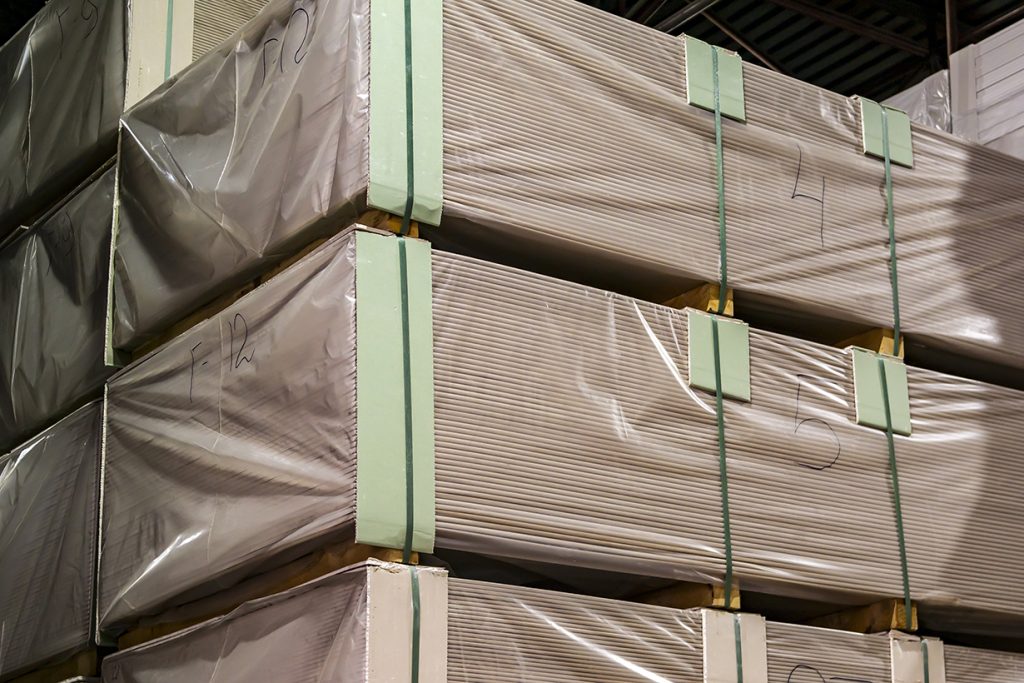 numbered and packed in plastic film pallets
