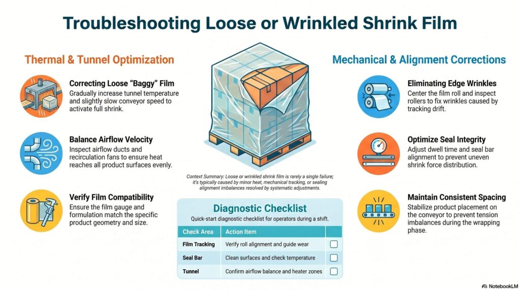 Infographic on loose or wrinkled films