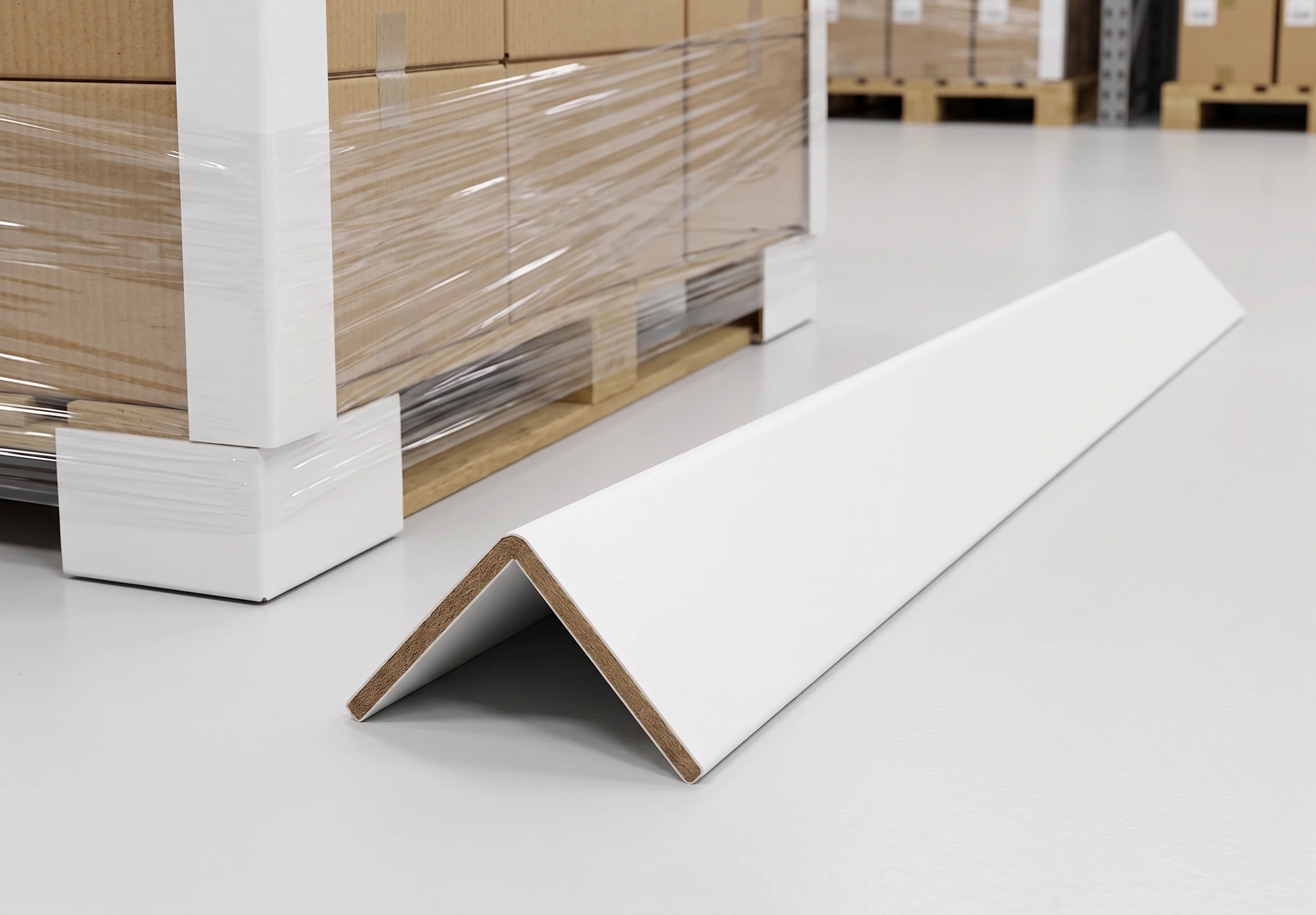 White Cornerboard for Shipping and Pallet Protection